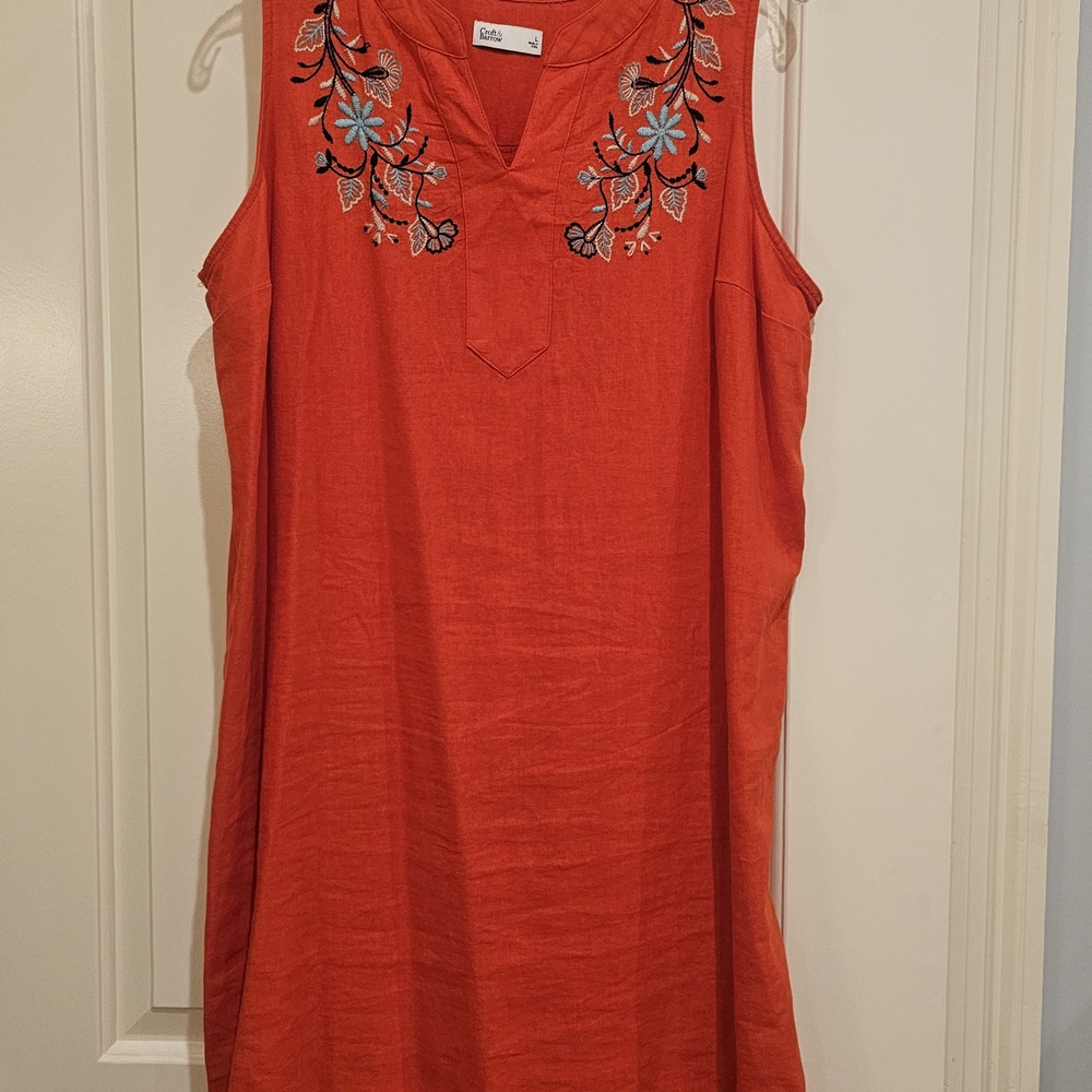 croft & barrow Orange Sleeveless Embroidered V-Neck Camisole